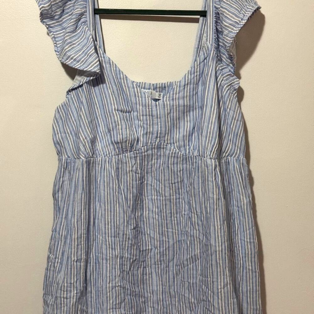 Blue & White Striped Babydoll Maxi Dress, size 22 / XXXL